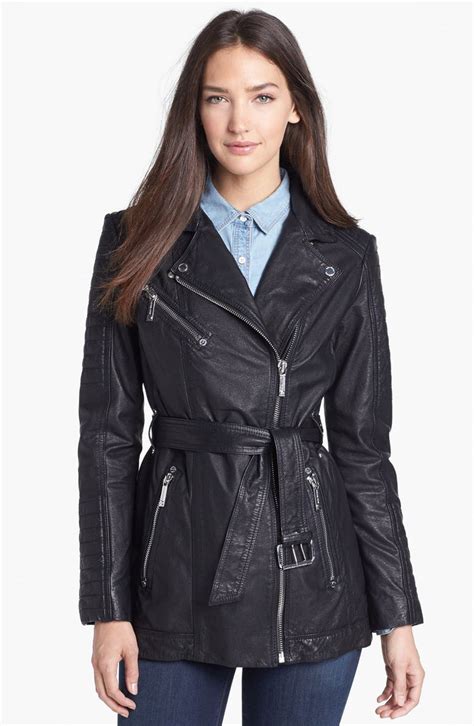 michael kors biker jacket|michael kors belted biker jacket.